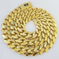 Real 10k Gold 15mm Mens Chain Royal Link Miami Cuban Monaco 22" Short Necklace