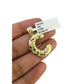 Real Gold 10k Miami Cuban Link Chain Pendant SET C Initial Charm Necklace 2.5mm