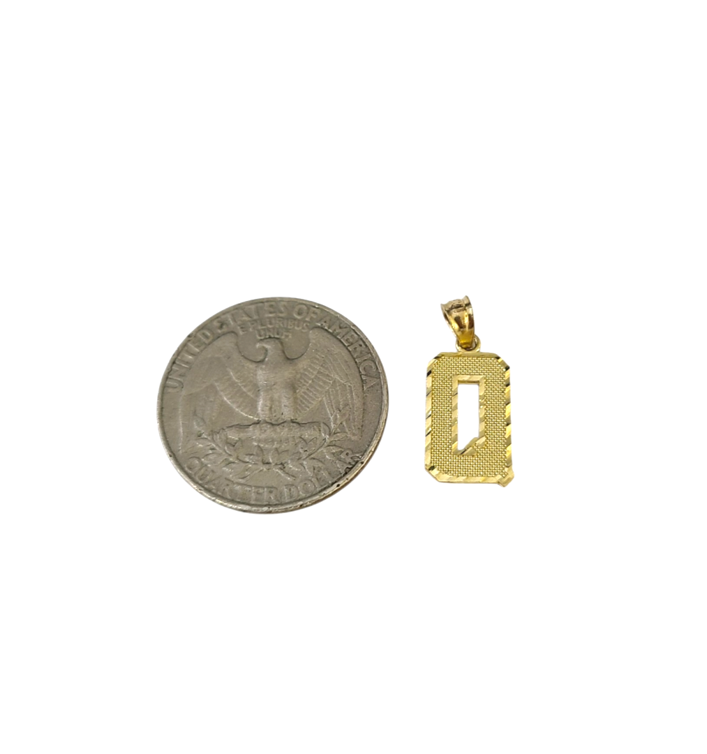 10K Yellow Gold Q Initial Charm Pendant Alphabet Real 10kt Men Women