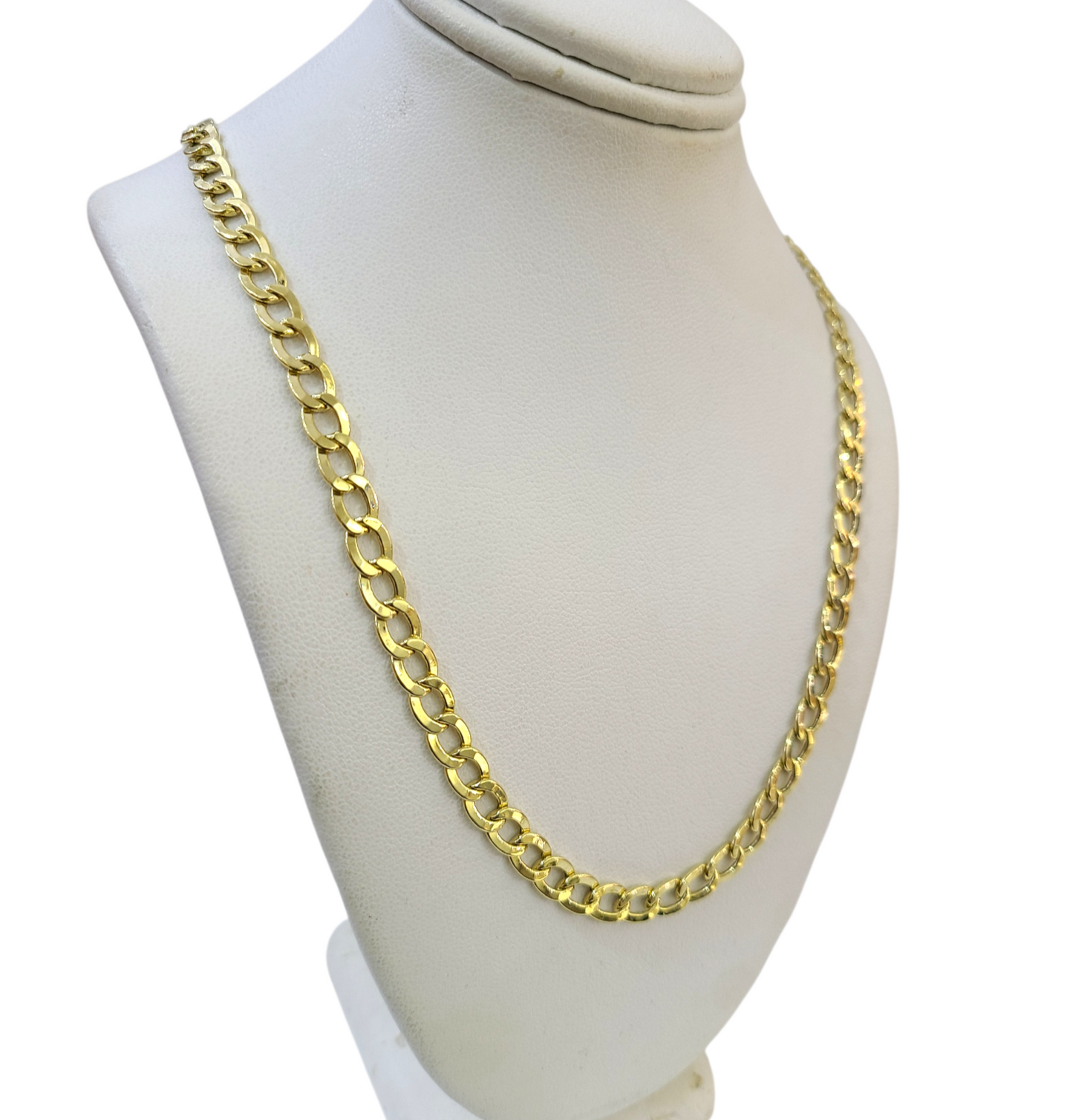 Real 10k Gold Chain Cuban Curb Link 20 Inch 5.5mm 10kt Yellow Gold Necklace