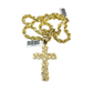 Real 10k Rope Chain Nugget Cross Necklace Pendant Set 7mm 20"-28" Gold Men