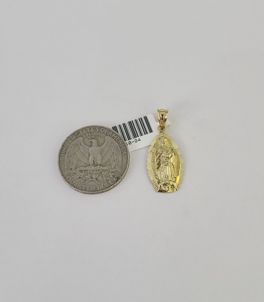 10k Virgin Mary Charm Pendant REAL 10Kt Yellow Gold Genuine