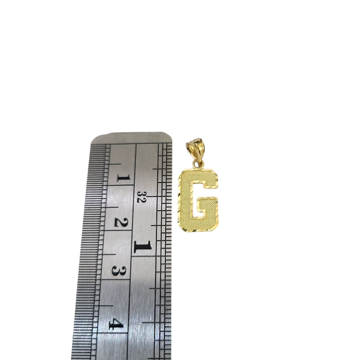 10K Yellow Gold G Initial Charm Pendant Alphabet Real 10kt Men Women