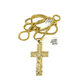 10k Gold Franco Necklace Chain Crucifix Cross Charm 2.5mm 18"-26" Pendant SET