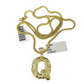 10k Gold Q Nugget Initial Charm Franco Chain 2.5mm 16"-26" Pendant Necklace SET