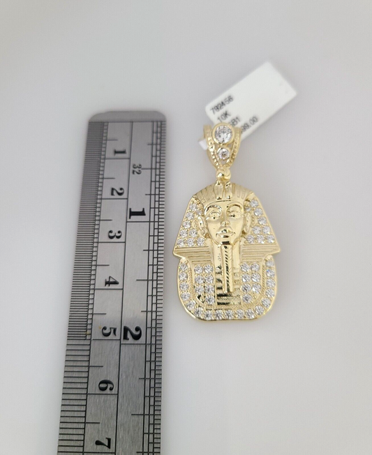 10k Gold Milano Rope Chain Pharaoh Charm 6mm Set 20"-26'' Inches Necklace