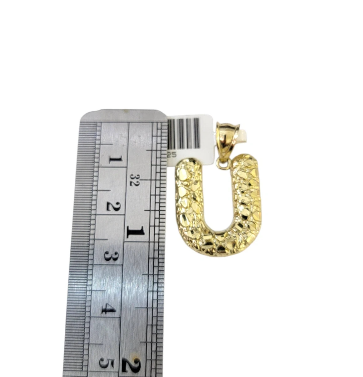 10k Real Gold Chain Miami Cuban Link 2.5mm U Initial Charm Necklace Pendant SET