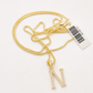10K Gold Solid Franco Chain N Initial CZ Stone Pendant Set 1mm 16 18 20 22 Women