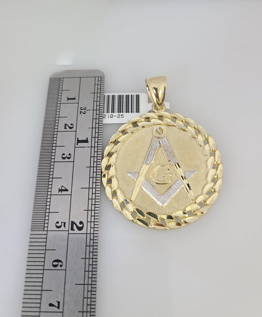 10kt Gold Rope Chain Masonic Charm Set 18"-30'' Inch 5mm Necklace Pendant