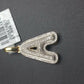10k Yellow Gold Diamond Bubble Letter A-Z Initial Charm Pendent Real Diamond