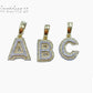 10k Real Yellow Gold Diamond Alphabet A-Z Initial Charm Pendent Men Women