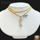 10k Gold Key Charm Pendant with Miami Cuban Chain in 20 22 24 26 inch,Real Gold