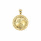 10K Yellow Gold Round World Map Pendant Globe Charm 1.5" Unisex Jewelry