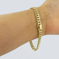 10K Real Yellow Gold Miami Cuban Bracelet 6 mm Link 7" inch 10K  Box Lock