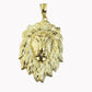 Solid 10k Yellow Gold Lion Head pendant Mens Charm 2.5" Real 10k High Quality Gold