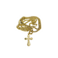 Real Gold 10k Chain Pendant SET Cross Charm Miami Cuban Link Necklace 2.5mm