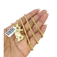 10k Gold Franco Chain Praying Hands Cross Pendant Necklace SET 2.5mm 18"-26"