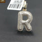 10k Yellow Gold Diamond Bubble Letter A-Z Initial Charm Pendent Real Diamond