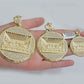 Real 10k Gold Pendant Charm Last Supper Jesus 10kt Yellow Gold With Stones , New