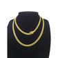 10k Solid Gold Miami Cuban Chain Bracelet Set 5mm Men Women Necklace Real