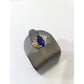10k Gold Blue Marquise CZ Flower Ring Floral Design Ladies Statement Ring