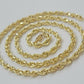 Solid 14k Gold Rope Chain Necklace 4mm 18"- 30" Inch REAL 14KT Yellow Gold