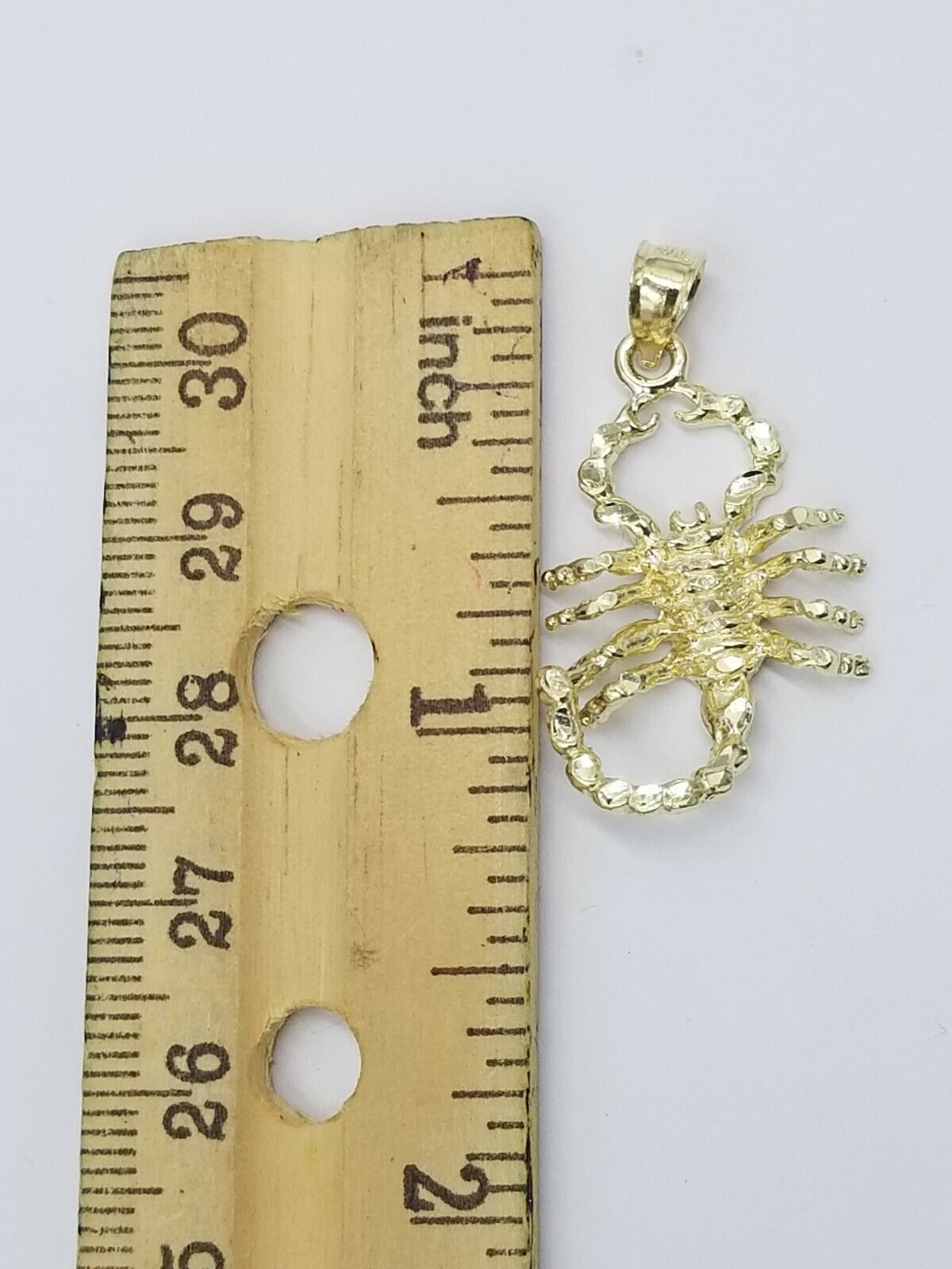 10k Gold Zodiac Scorpio Charm Pendant 2.5mm Rope Chain 18 20 22 24 26 28 Inches