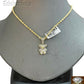 10k Gold Diamond Charm with Rope Chain in 20 22 24 26 inch Teddy Charm Pendant