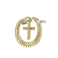 10k Yellow Gold Cuban Curb Chain Nugget Cross Pendant Charm 8mm Necklace Men