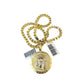 10K Gold Byzantine Chain Jesus Christ 20"-28" 4mm Pendant Charm Necklace SET