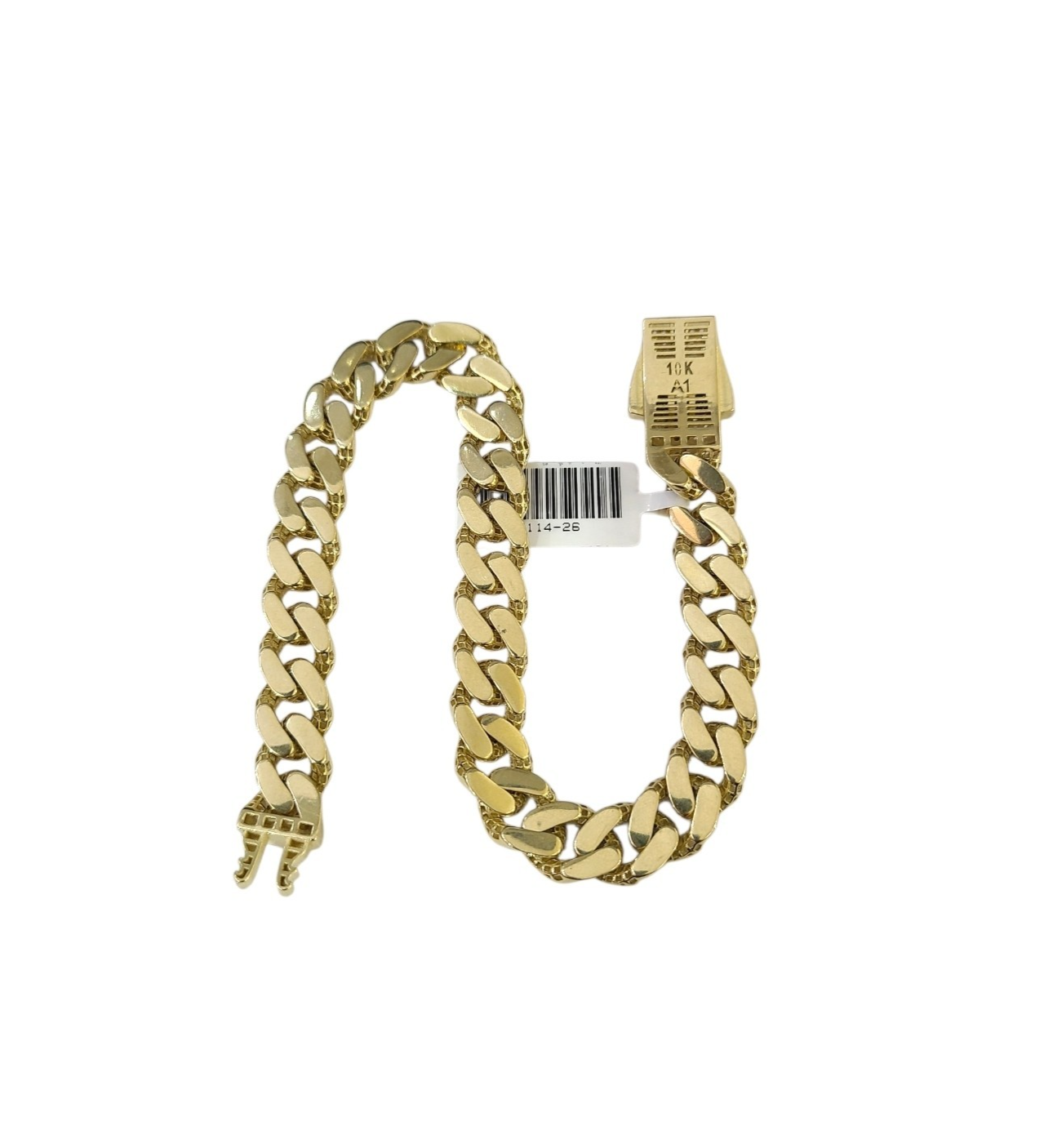 10k Yellow Gold Bracelet 8.5 Inch Royal Monaco Cuban Link 10mm Mens Box Clasp