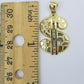 10k Real Yellow Gold Dollar sign $ Charm Nugget Cut Pendant For Lucky Men Women