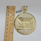 Real 10k Gold Pendant Charm Last Supper Jesus 10kt Yellow Gold With Stones , New