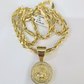 10k Gold Milano Rope Chain Virgin Mary Charm Necklace SET 4mm 18"-28" Pendant