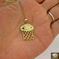 10k Gold Solid Men's Basket Ball Court Charm, Pendant with Diamond Cut, Real.