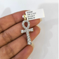 Real 10k Yellow Gold Cross Diamond Charm Pendant 1.5'' inch Genuine 10kt