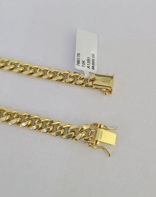 10k Gold Bracelet Miami Cuban Link 7mm 8.5" REAL 10k Yellow Gold