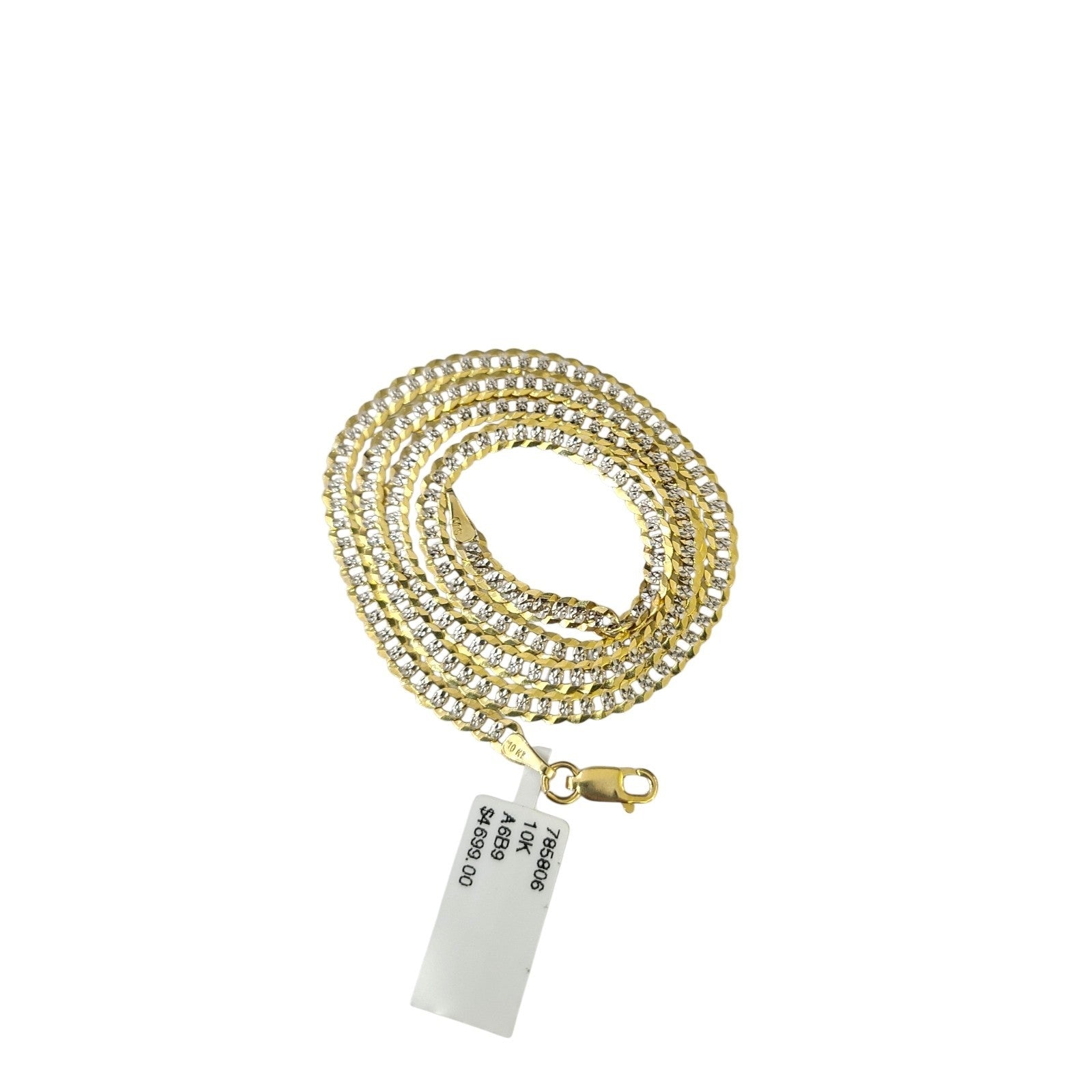 10K Yellow Gold Cuban Curb Chain Necklace 4mm 20 Inch REAL 10kt Diamond Cuts