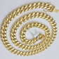 14k Yellow Gold 10mm Chain Miami Cuban Link Necklace 20" choker Men's Real 14 KT