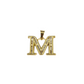 10k Gold Cuban Curb Chain Necklace M Initial Alphabet Pendant Charm 3mm Necklace