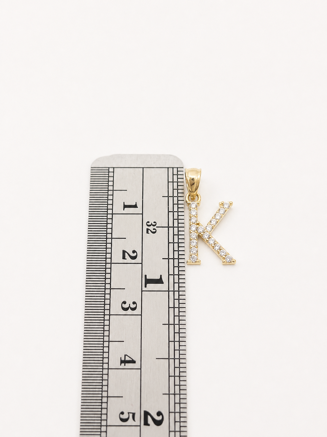 10K Gold Solid Franco Chain K Initial CZ Stone Pendant Set 1mm 16 18 20 22 Women