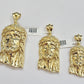 Real 10k Gold Pendant Jesus Head Charm 10kt Yellow Gold For Men's Different Size