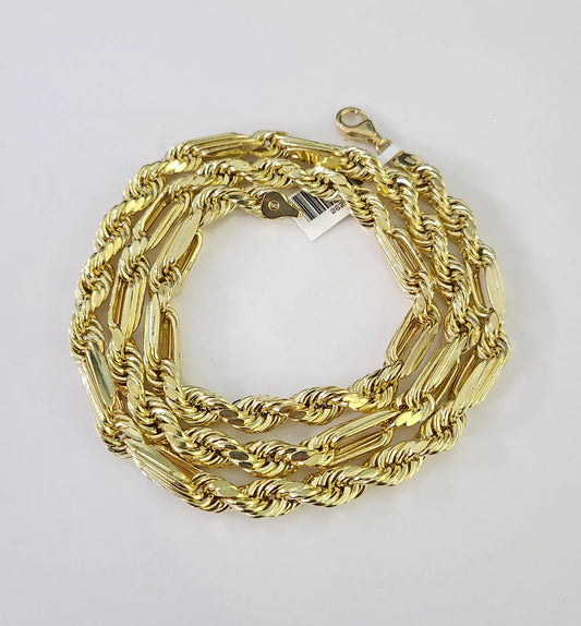 10k Gold Milano Rope Chain Necklace 24" 7mm 10kt Yellow Gold REAL