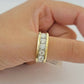 Real 14k 1CT Diamond Ring Men's Band channel-set round diamond Two-Tone Gold