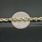 SOLID 10k Yellow Gold Rope Chain Necklace Diamond Cut 4mm 18" Choker Men's Women