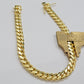 Solid 10k Gold Bracelet 8mm Miami Cuban Link 9" Inch Box Clasp SOLID LINKS, Mens