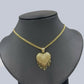 10K Yellow Gold Miami Cubin Link Chain Dripping Heart Diamond Cut Pendant