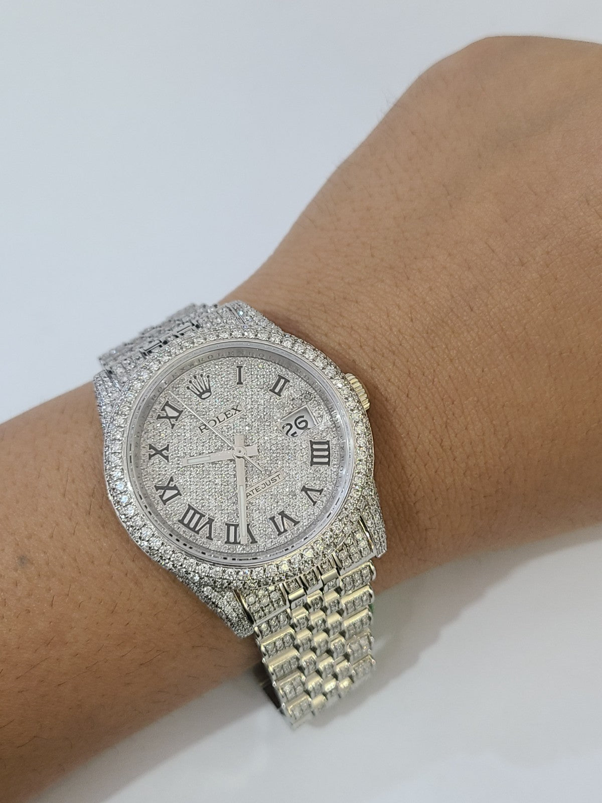 ROLEX Datejust Natural Diamond Iced Out 36mm Watch