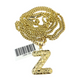 Real Gold 10k Miami Cuban Link Necklace 2.5mm Chain Z Initial Charm Pendant SET