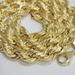 10mm 28" 10K Gold Rope Chain Men's Necklace, REAL 10kt Yellow Gold ,Diamond Cuts